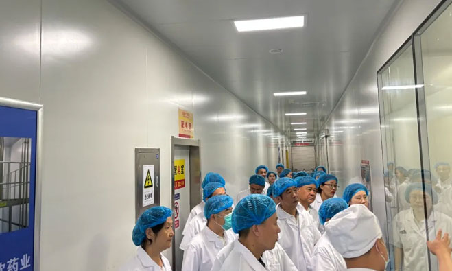 参观辰欣药业生产车间